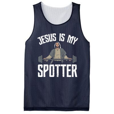 Jesus I Jesus Is My Spotter Mesh Reversible Basketball Jersey Tank