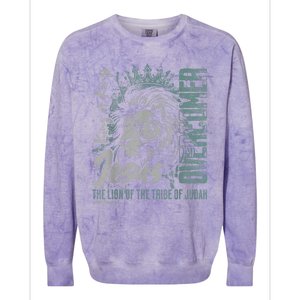 Jesus Is King Lion Of Judah Bible Faith Graphic Christian Colorblast Crewneck Sweatshirt