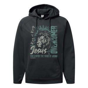 Jesus Is King Lion Of Judah Bible Faith Graphic Christian Performance Fleece Hoodie