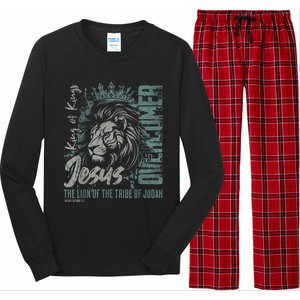 Jesus Is King Lion Of Judah Bible Faith Graphic Christian Long Sleeve Pajama Set