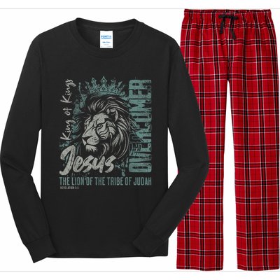 Jesus Is King Lion Of Judah Bible Faith Graphic Christian Long Sleeve Pajama Set