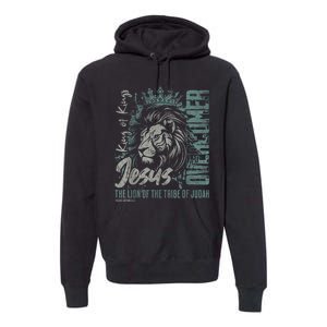 Jesus Is King Lion Of Judah Bible Faith Graphic Christian Premium Hoodie