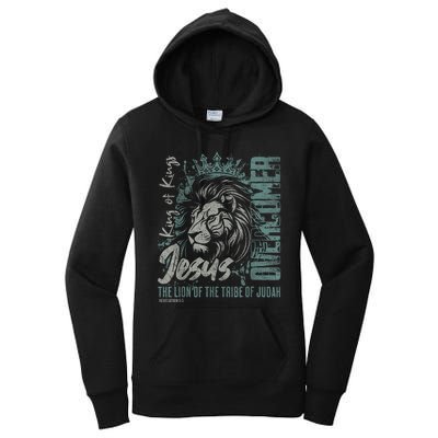 Jesus Is King Lion Of Judah Bible Faith Graphic Christian Women's Pullover Hoodie