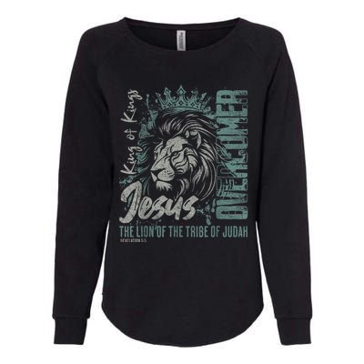 Jesus Is King Lion Of Judah Bible Faith Graphic Christian Womens California Wash Sweatshirt