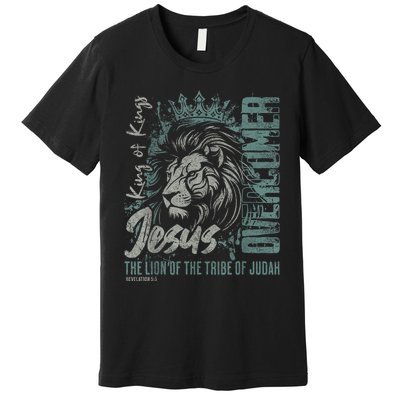 Jesus Is King Lion Of Judah Bible Faith Graphic Christian Premium T-Shirt