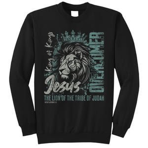 Jesus Is King Lion Of Judah Bible Faith Graphic Christian Tall Sweatshirt