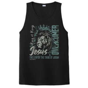 Jesus Is King Lion Of Judah Bible Faith Graphic Christian PosiCharge Competitor Tank