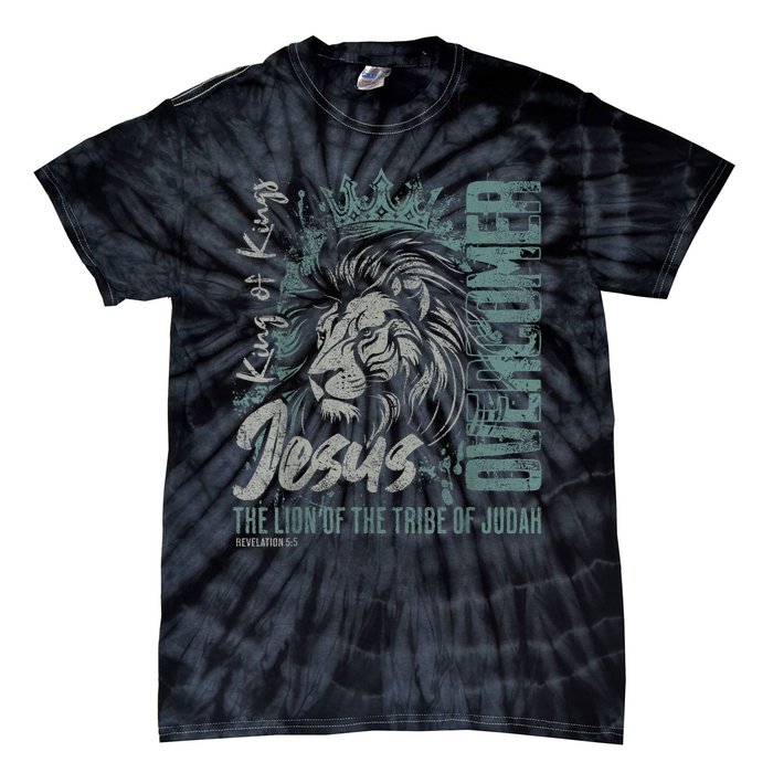 Jesus Is King Lion Of Judah Bible Faith Graphic Christian Tie-Dye T-Shirt