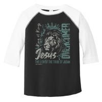 Jesus Is King Lion Of Judah Bible Faith Graphic Christian Toddler Fine Jersey T-Shirt