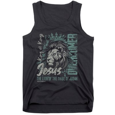 Jesus Is King Lion Of Judah Bible Faith Graphic Christian Tank Top