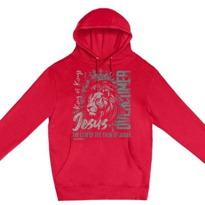 Jesus Is King Lion Of Judah Bible Faith Graphic Christian Premium Pullover Hoodie