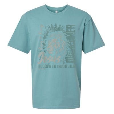 Jesus Is King Lion Of Judah Bible Faith Graphic Christian Sueded Cloud Jersey T-Shirt