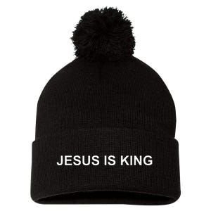 Jesus Is King Designer Gift Pom Pom 12in Knit Beanie