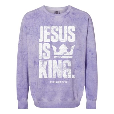 Jesus Is King Christian Bible Scripture Quote Colorblast Crewneck Sweatshirt