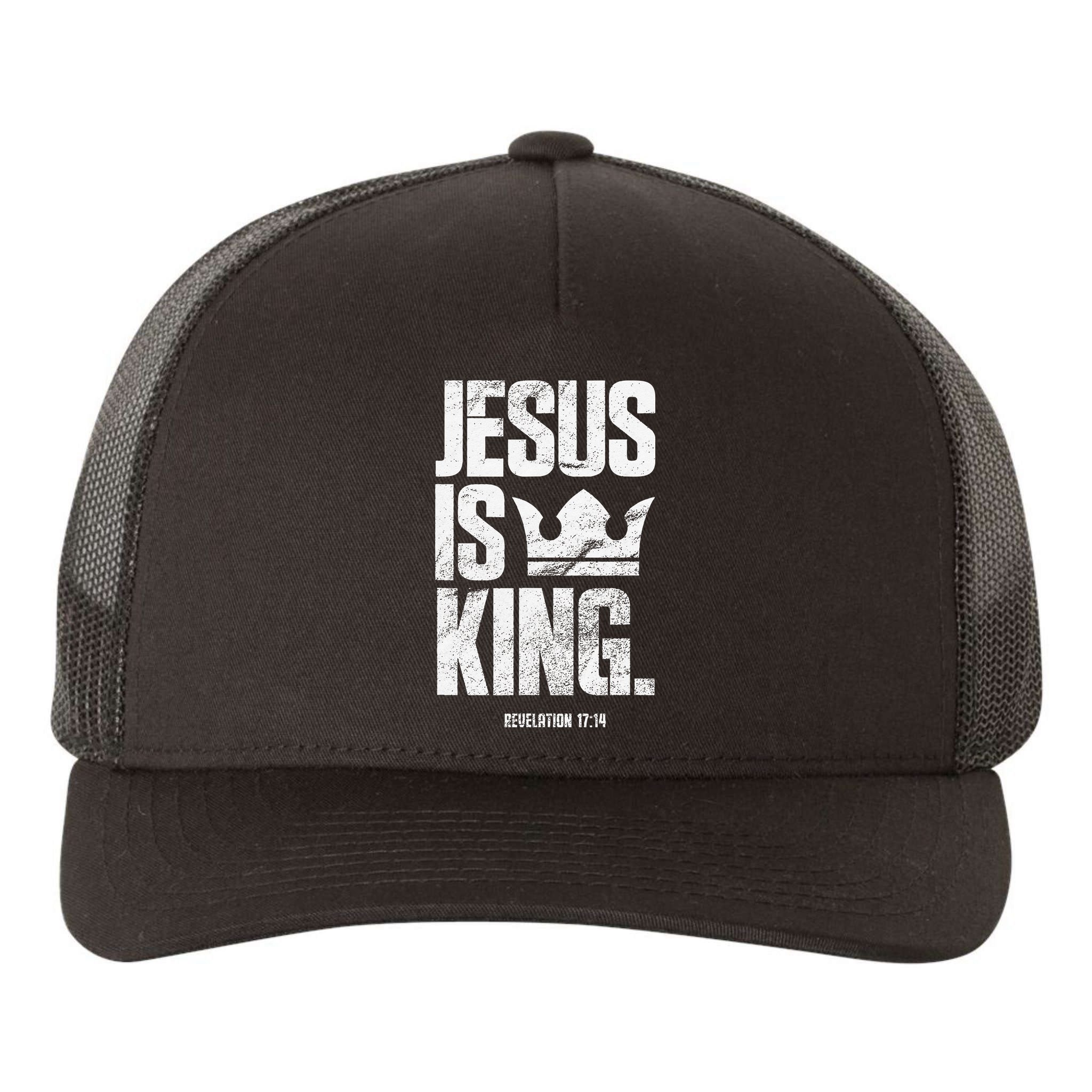 Jesus Is King Christian Bible Scripture Quote Yupoong Adult 5-Panel Trucker Hat