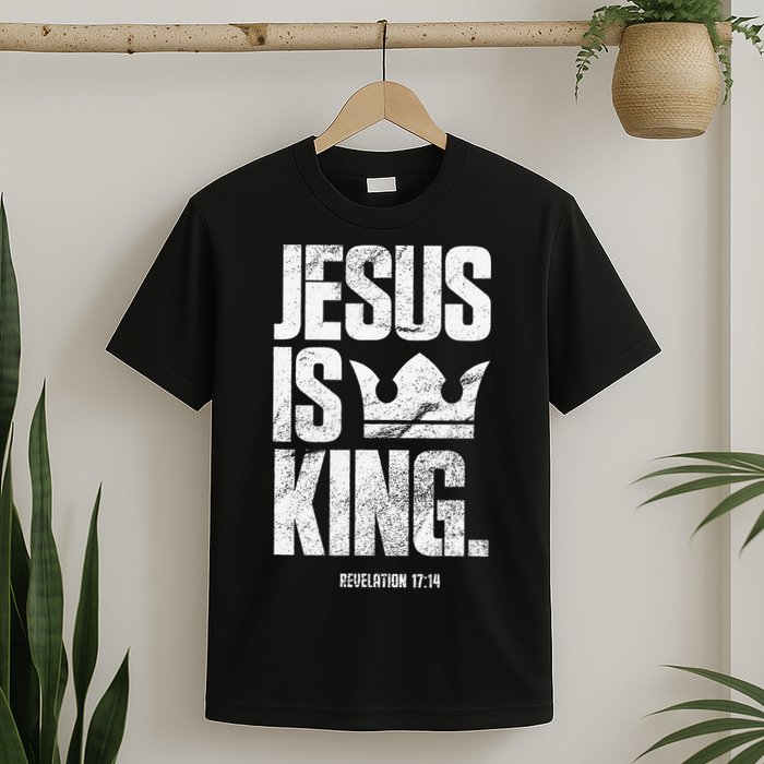 Jesus Is King Christian Bible Scripture Quote T-Shirt
