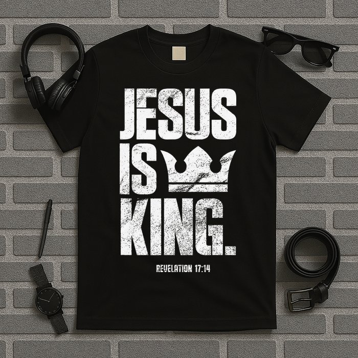 Jesus Is King Christian Bible Scripture Quote T-Shirt
