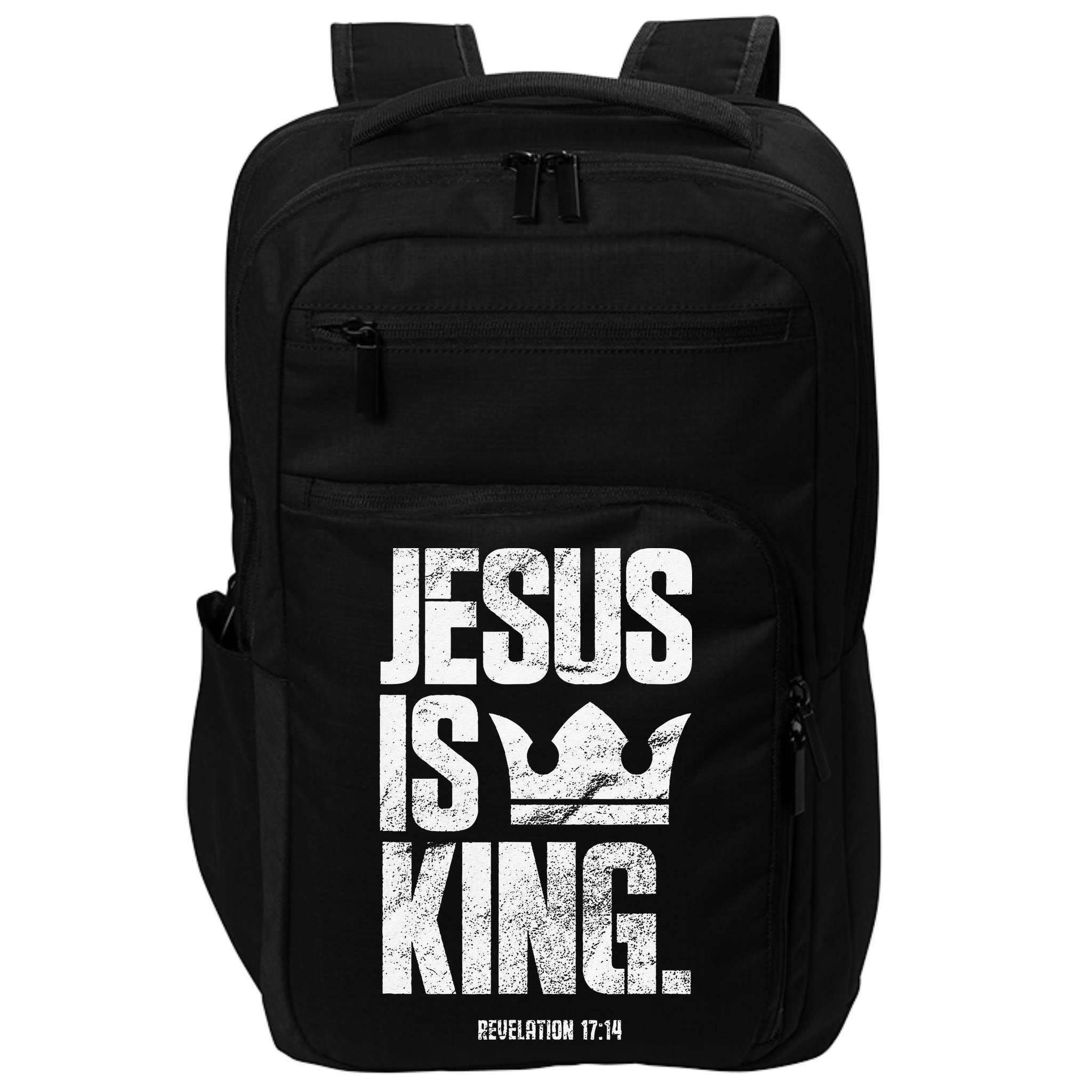 Jesus Is King Christian Bible Scripture Quote Impact Tech Backpack