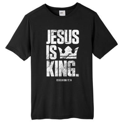 Jesus Is King Christian Bible Scripture Quote Tall Fusion ChromaSoft Performance T-Shirt