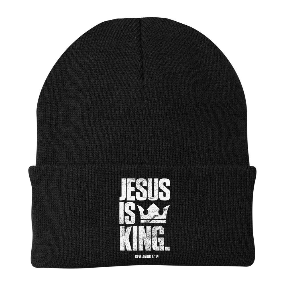 Jesus Is King Christian Bible Scripture Quote Beanie
