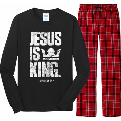 Jesus Is King Christian Bible Scripture Quote Long Sleeve Pajama Set