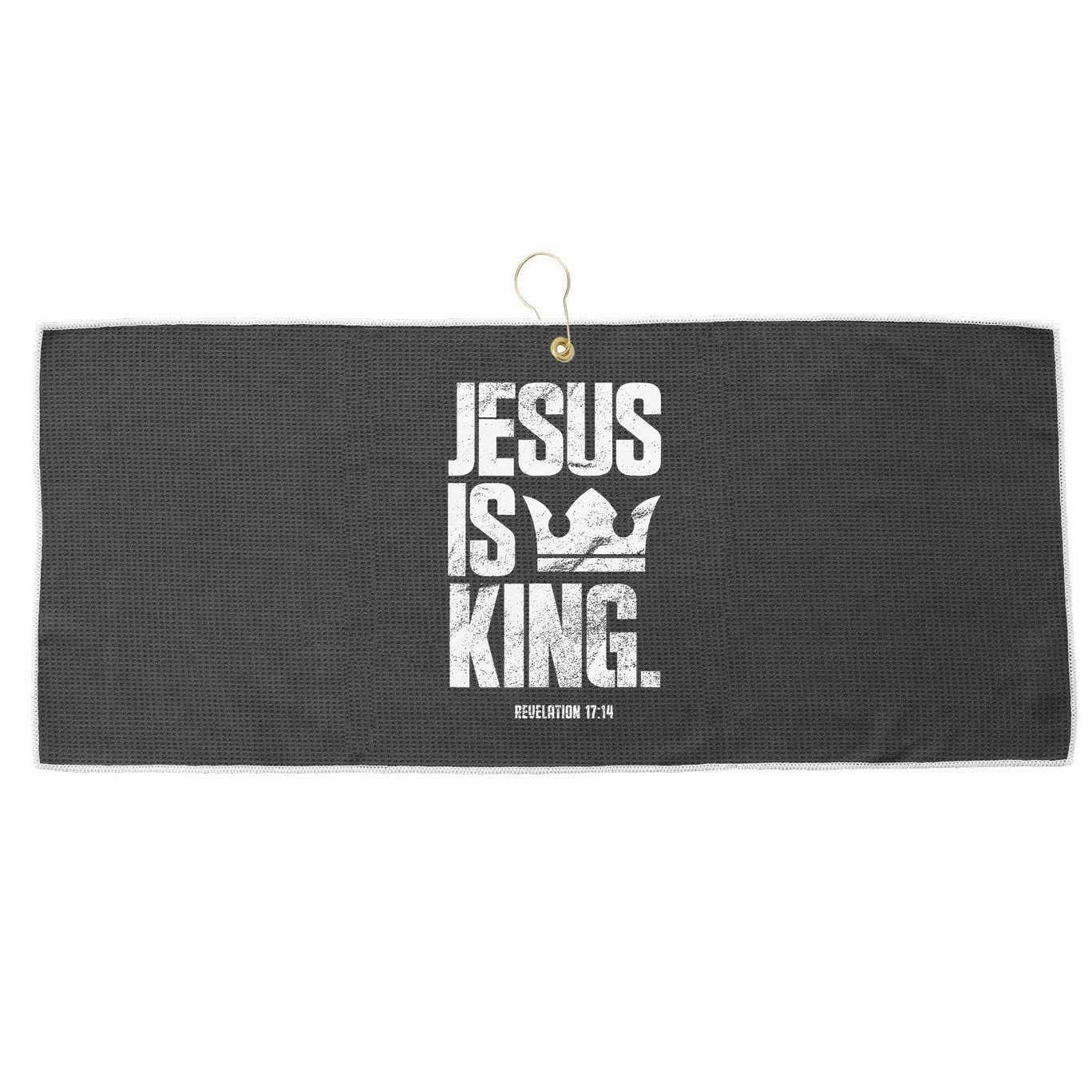 Jesus Is King Christian Bible Scripture Quote Large Microfiber Waffle Golf Towel