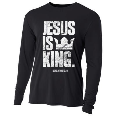 Jesus Is King Christian Bible Scripture Quote Cooling Performance Long Sleeve Crew