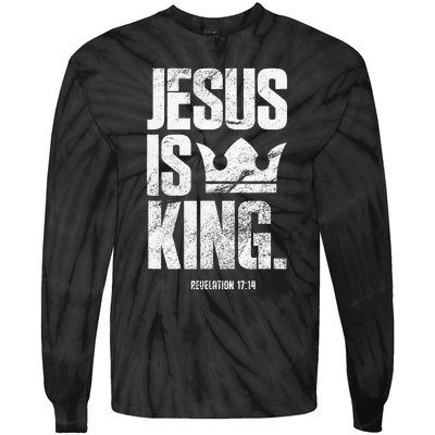 Jesus Is King Christian Bible Scripture Quote Tie-Dye Long Sleeve Shirt