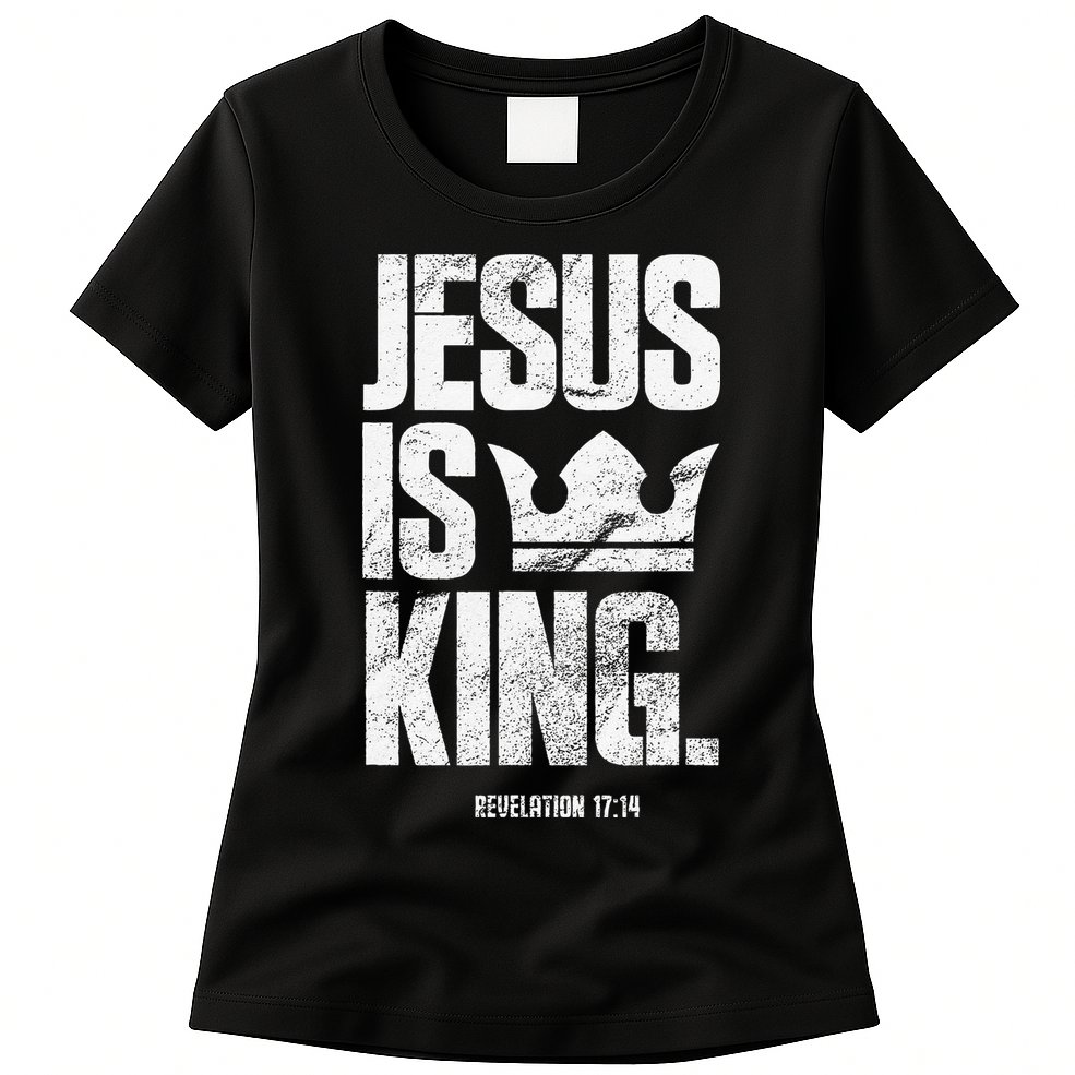 Jesus Is King Christian Bible Scripture Quote Womens T-Shirt