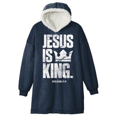 Jesus Is King Christian Bible Scripture Quote Hooded Wearable Blanket
