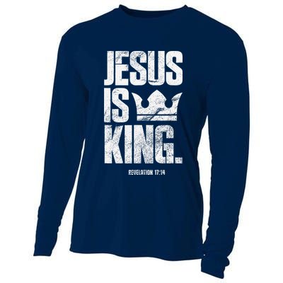 Jesus Is King Christian Bible Scripture Quote Cooling Performance Long Sleeve Crew