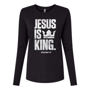 Jesus Is King Christian Bible Scripture Quote Gift Womens Cotton Relaxed Long Sleeve T-Shirt