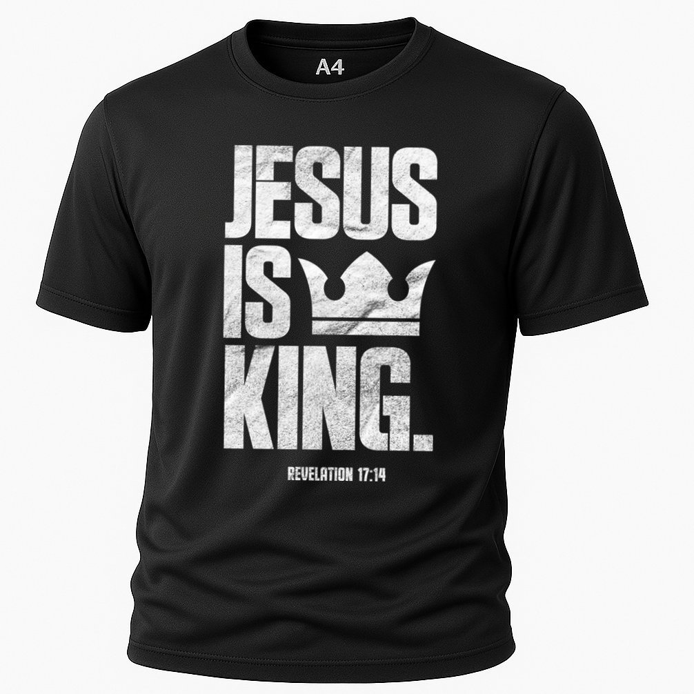 Jesus Is King Christian Bible Scripture Quote Gift Cooling Performance Crew T-Shirt