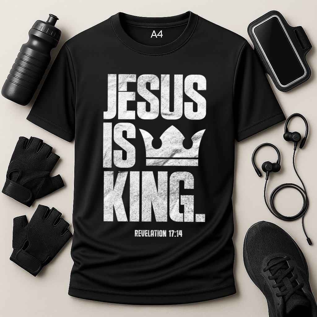 Jesus Is King Christian Bible Scripture Quote Gift Cooling Performance Crew T-Shirt