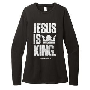 Jesus Is King Christian Bible Scripture Quote Gift Womens CVC Long Sleeve Shirt