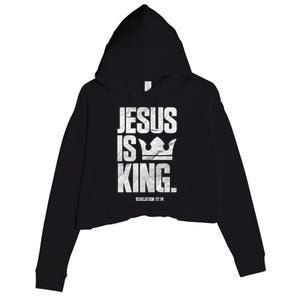 Jesus Is King Christian Bible Scripture Quote Gift Crop Fleece Hoodie