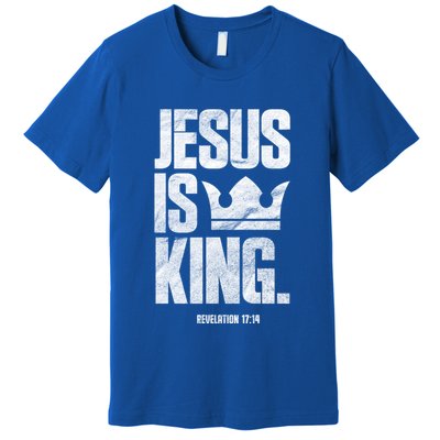 Jesus Is King Christian Bible Scripture Quote Gift Premium T-Shirt