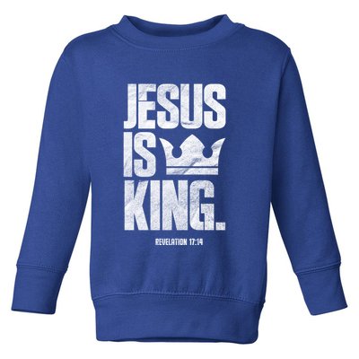Jesus Is King Christian Bible Scripture Quote Gift Toddler Sweatshirt