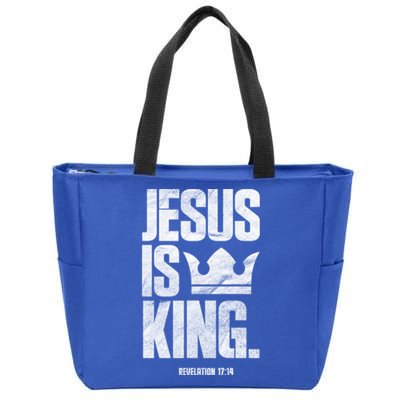 Jesus Is King Christian Bible Scripture Quote Gift Zip Tote Bag