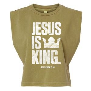 Jesus Is King Christian Bible Scripture Quote Gift Garment-Dyed Women's Muscle Tee