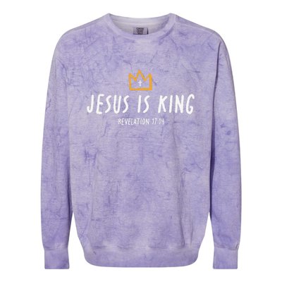 Jesus Is King Christ Is King King Of Kings Lord Of Lords Gift Colorblast Crewneck Sweatshirt