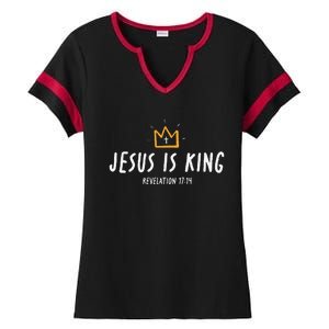 Jesus Is King Christ Is King King Of Kings Lord Of Lords Gift Ladies Halftime Notch Neck Tee