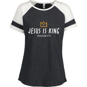 Jesus Is King Christ Is King King Of Kings Lord Of Lords Gift Enza Ladies Jersey Colorblock Tee