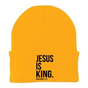 Jesus Is King Bible Scripture Quote Christian Gift Knit Cap Winter Beanie