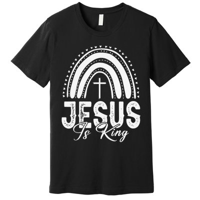 Jesus Is King Subtle Christian Minimalist Religious Premium T-Shirt