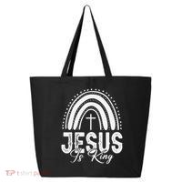 Jesus Is King Subtle Christian Minimalist Religious 25L Jumbo Tote