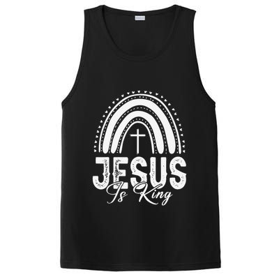 Jesus Is King Subtle Christian Minimalist Religious PosiCharge Competitor Tank