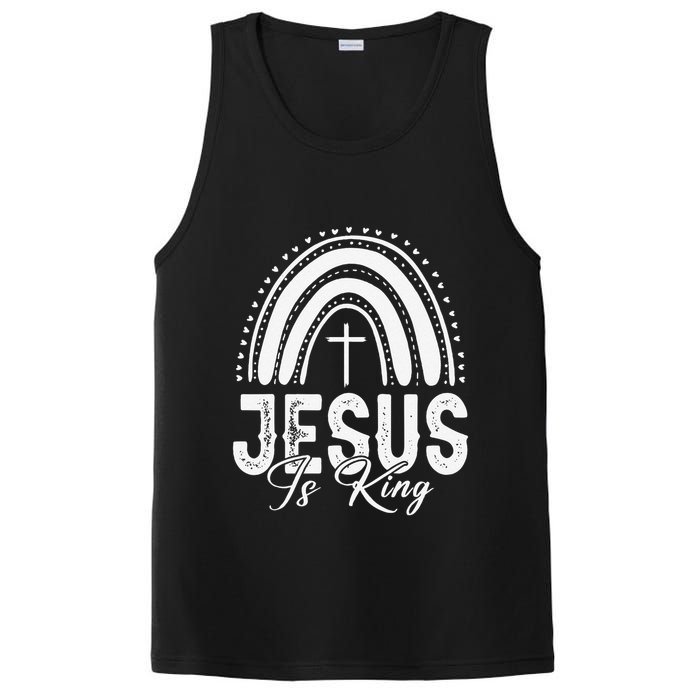 Jesus Is King Subtle Christian Minimalist Religious PosiCharge Competitor Tank