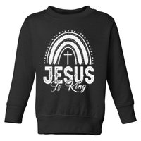 Jesus Is King Subtle Christian Minimalist Religious Toddler Sweatshirt