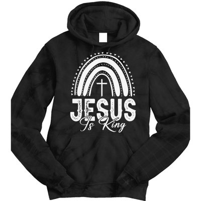 Jesus Is King Subtle Christian Minimalist Religious Tie Dye Hoodie